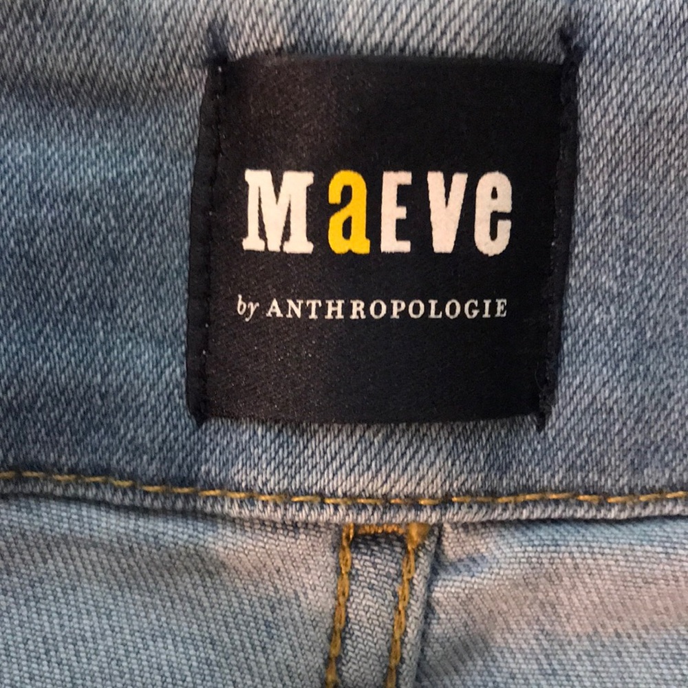 Maeve by Anthropologie Collette Light Wash Blue Denim Patch Pocket Jeans 30 - Picture 9 of 17